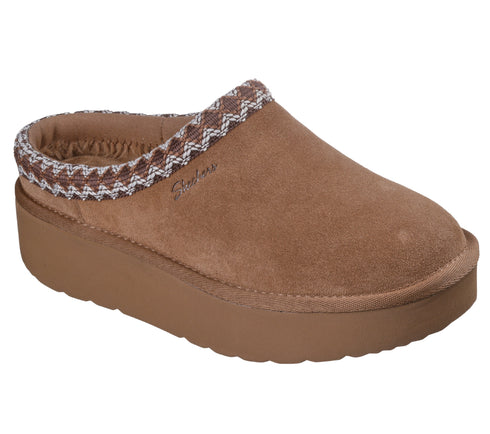 Papuci sport, dama, SKECHERS KEEP COZY - COZY CAS 169144-CSNT maro, piele intoarsa